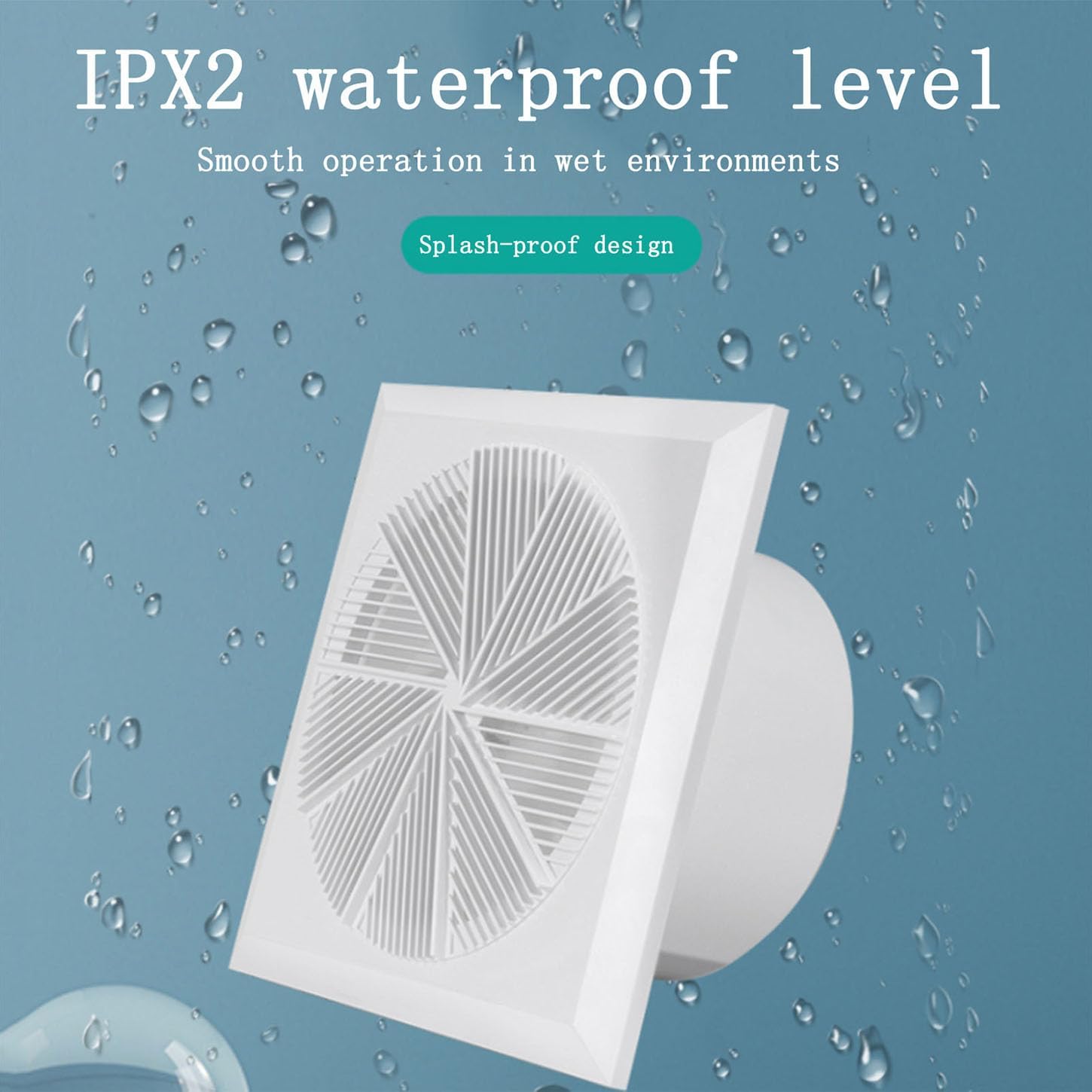 ICEMOB Extractor Fan Kitchen,Window Exhaust Fan with Check Valve,ABS Flame Retardant Shell,Bathroom Ventilation Fan,Saving and Quiet-for Office/Laundry Room/Shop,IPX2 Waterproof,6 inches