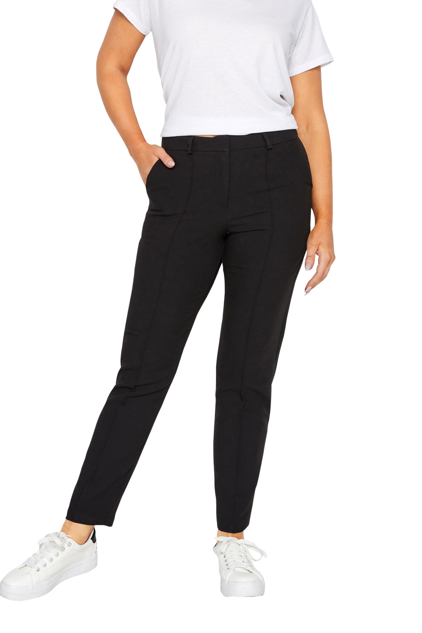Women's Black M&Co M&Co Slim Leg Trousers Size Regular > 10