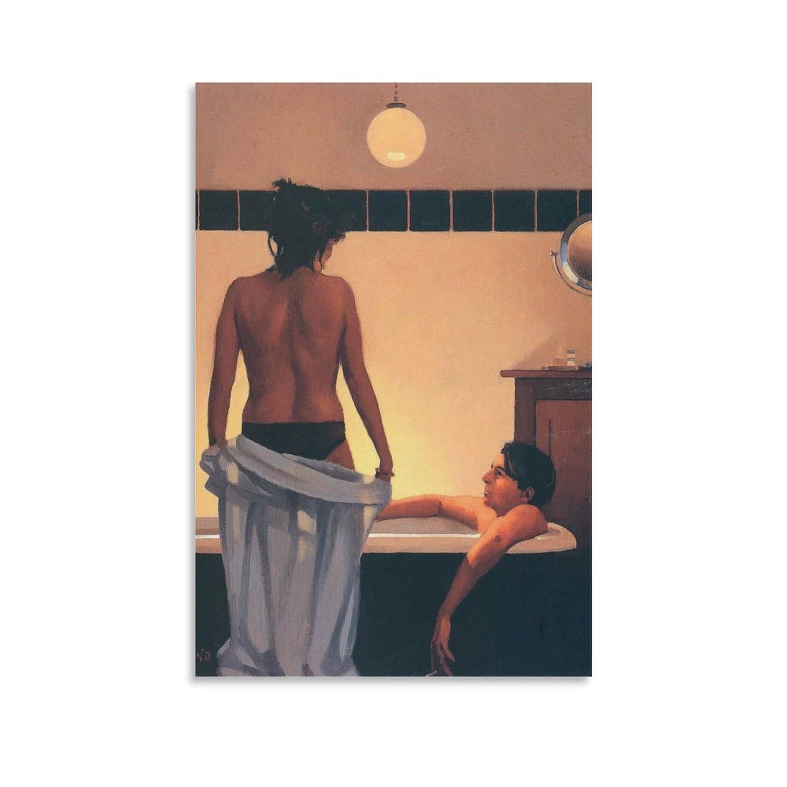Bath Together by jack_vettriano Wall Art Prints Poster Canvas Poster Wall Art Picture Prints Hanging Photo Decor Home Posters Artworks 08x12inch(20x30cm)