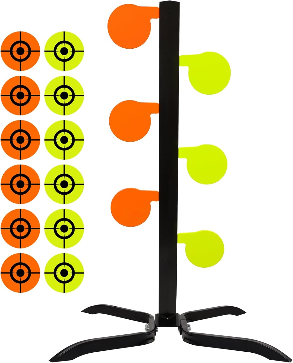 Highwild AR500 Dueling Tree Target Kit - 6" x 3/8" Reactive Shooting Targets with Six Steel Paddles and Stand for Shooting Practice and Competition