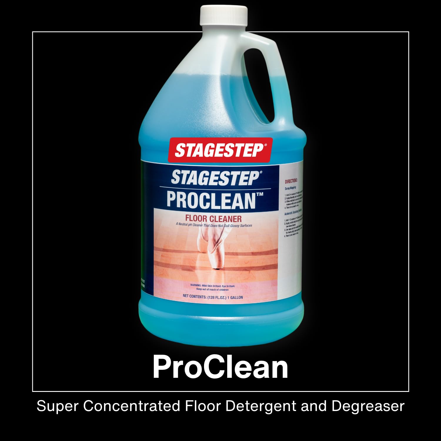 Stagestep ProClean Super Concentrated Floor Detergent and Degreaser 1 Gallon Neutral pH Cleaner for Hardwood and Marley Floors