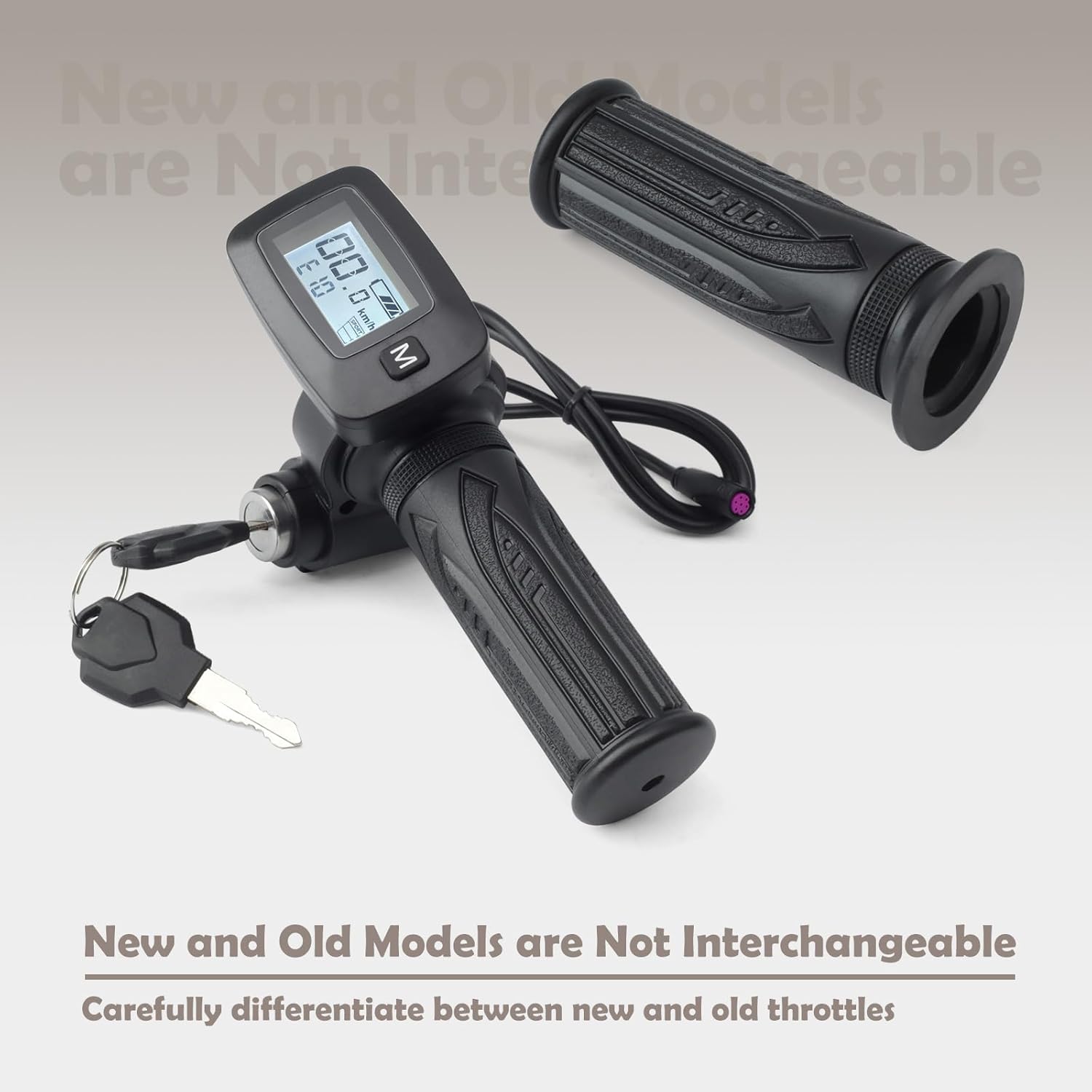 New Throttle Integrated Display with M Key button Only replacement for Tuttio Soleil01 for Soleil 01 Electric Dirt Bike, 48V, Note this button（with M ）is not compatible with the one (without M )