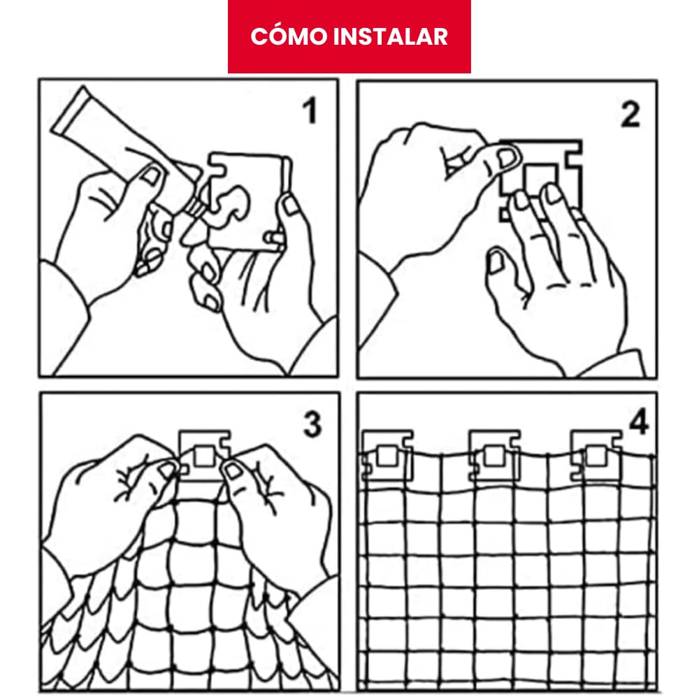 Remi Hogar Clips de Fijación con Adhesivo para Red Anti Aves | Pack de Sujeción Rápida y Resistente | Fijación Segura sin Taladro | Instalación Fácil en Superficies Lisas | Uso Interior y Exterior