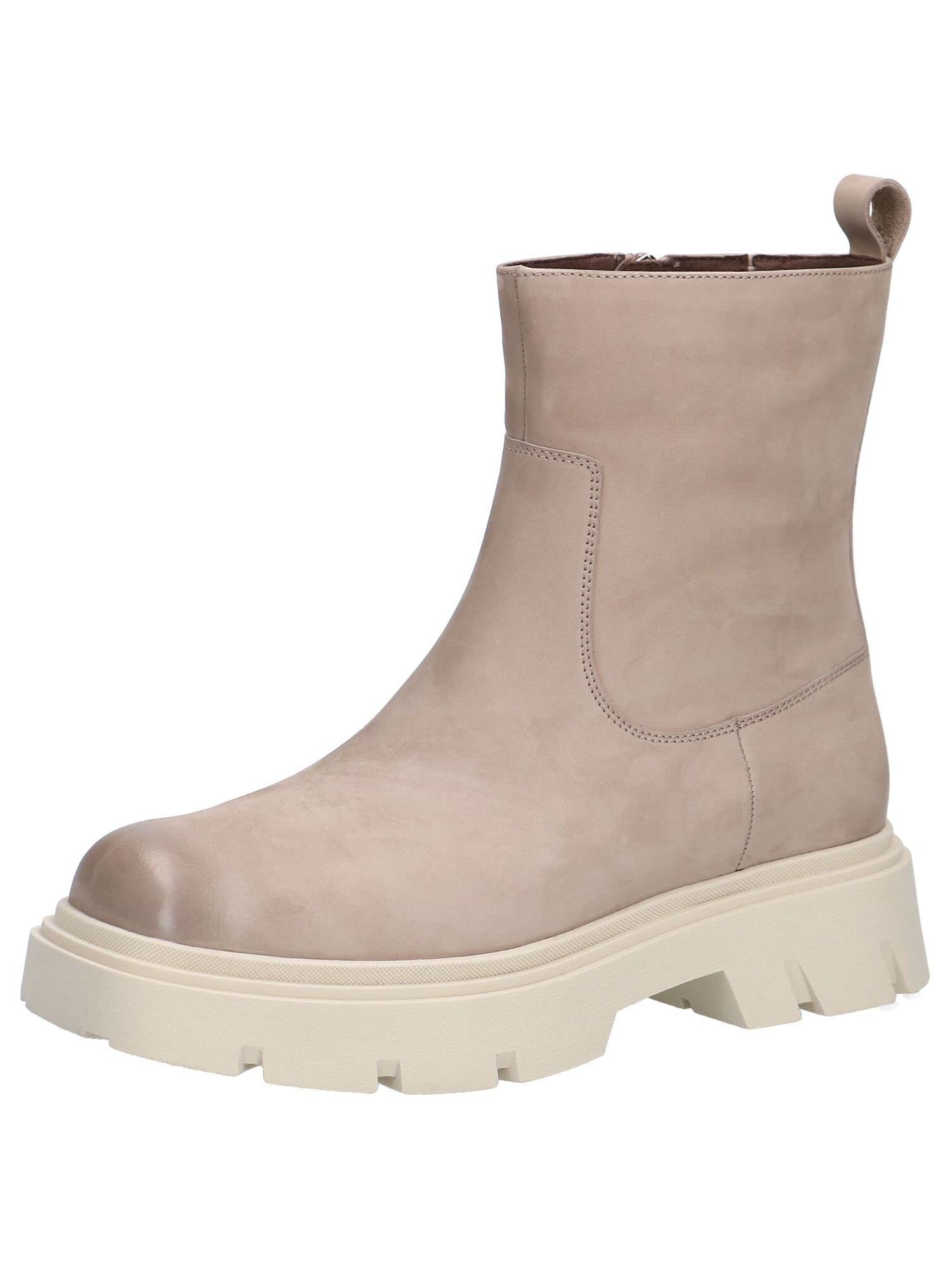 Caprice Leder Stiefelette mit Absatz Beige 25472