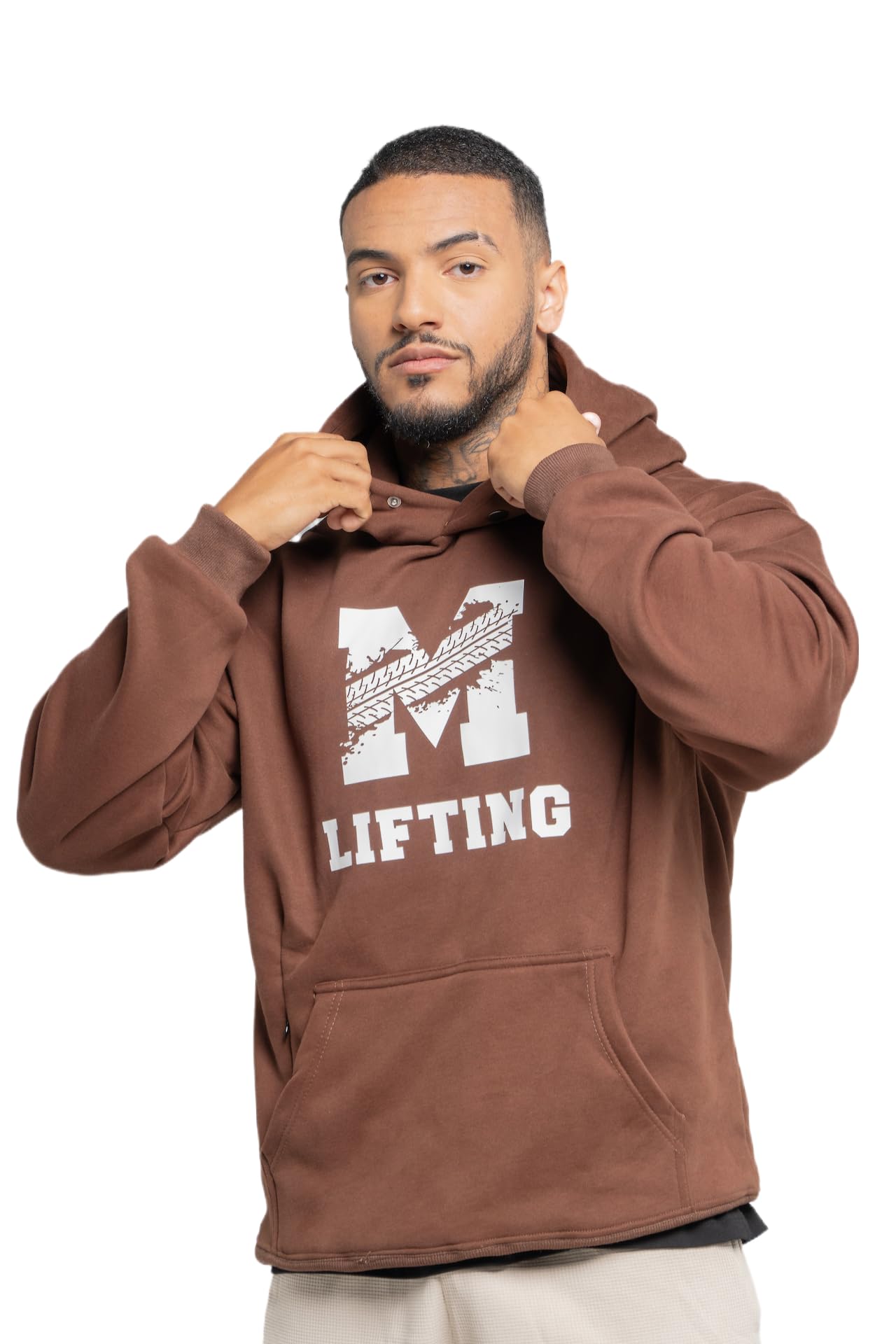 Sweat à capuche de levage en coton lourd isolant et protecteur marron - 4