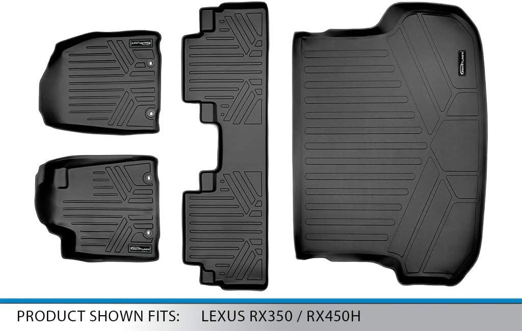 MAXLINER Floor Mats 2 Rows and Cargo Liner Set Black for 2013-2015 Lexus RX350/RX450h