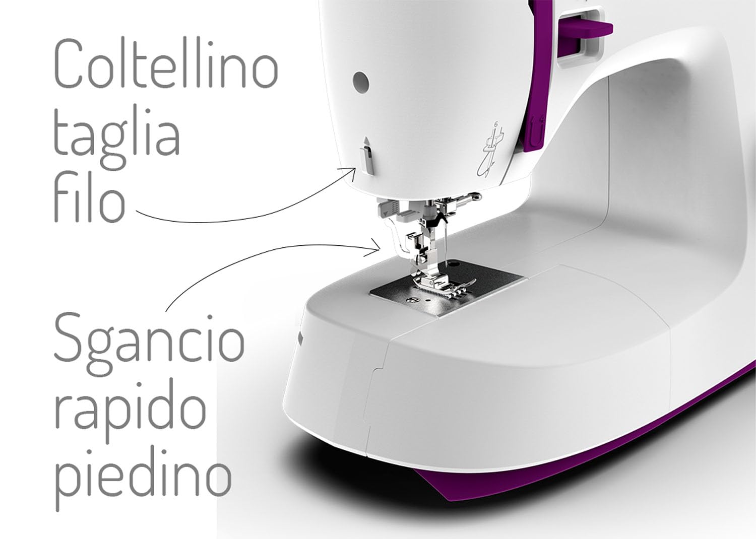 Necchi K132A - Máquina para coser, interior de fundición a presión de aluminio, carcasa de ABS, violeta, regular
