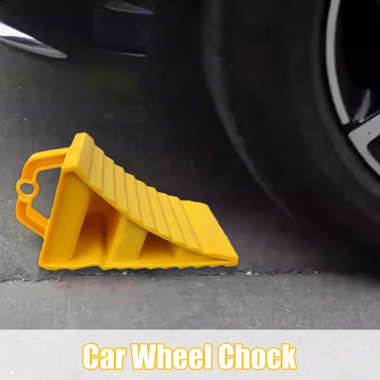 Generisch Lot de 2 cales de roue pour remorque - En plastique robuste et antidérapant - Pour voiture, caravane, camping-car, moto - , poignée sûre en cas d'humidité - Doux pour les pneus et les