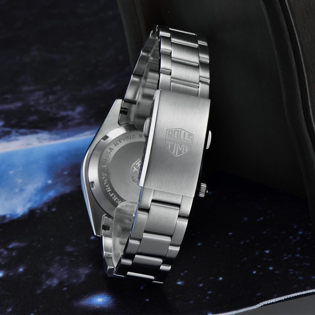 RollsTimi Orologi automatici da uomo alla moda orologio da polso a carica automatica movimento giapponese cinturino in acciaio inox cassa 39 mm 100 m impermeabile cristallo zaffiro uomo elegante