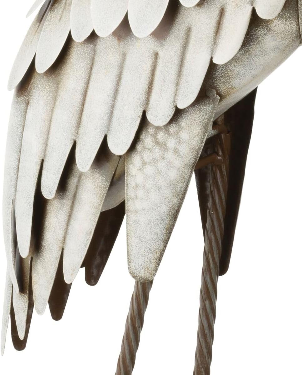 Regal Art & Gift Metal Egret Statue – Coastal Heron Garden Sculpture, Elegant Bird Decor for Lawn, Patio, or Beach House Yard – Sturdy Outdoor Standing Crane Ornament, 15.25""L x 8.25""W x 40.5""H