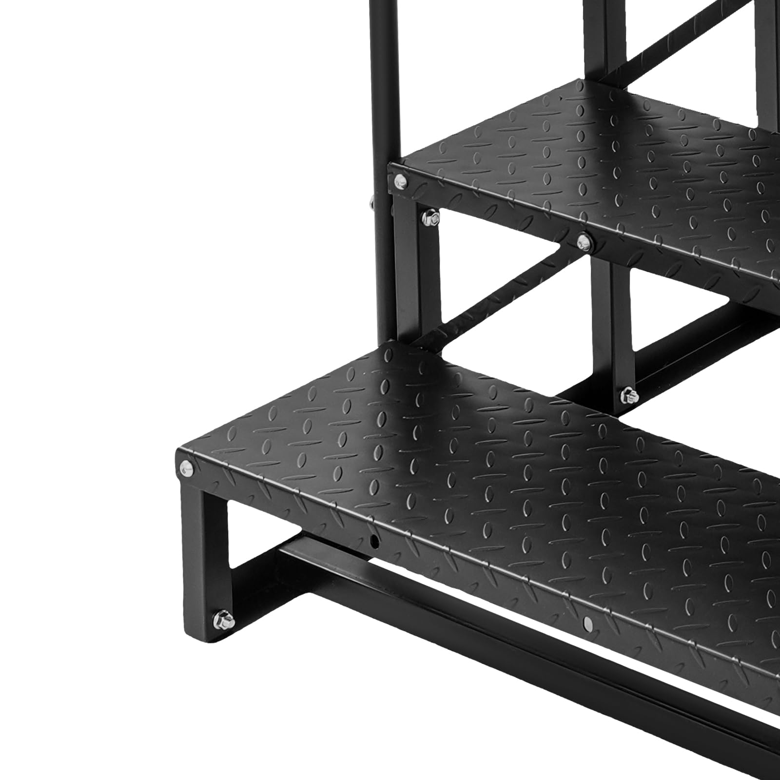 Escalera de 6 peldaños para autocaravana, acero al carbono, escalones para autocaravanas con pasamanos, escalera de piscina, escalera antideslizante para mascotas para caravanas, remolques, camping
