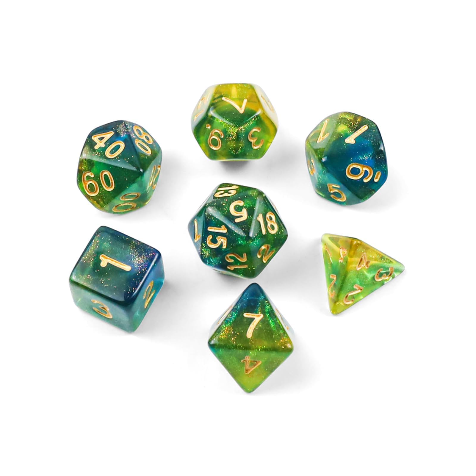 Zestaw wielościennych kostek, 7 sztuk DND Dice, zestaw błyszczących kostek, do lochów i smoków, MTG, kostki RPG, gry stołowe D&D D20 D12 D10 D8 D6 D4