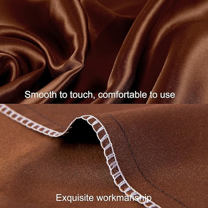 Image of RAGGLE Satin Silk Pillowcase for Hair and Skin Standard Size 18 inchX 28 inch with Soft Breathable Smooth Cooling Pillow Covers for Sleeping or Pillow Protector (2, Brown)