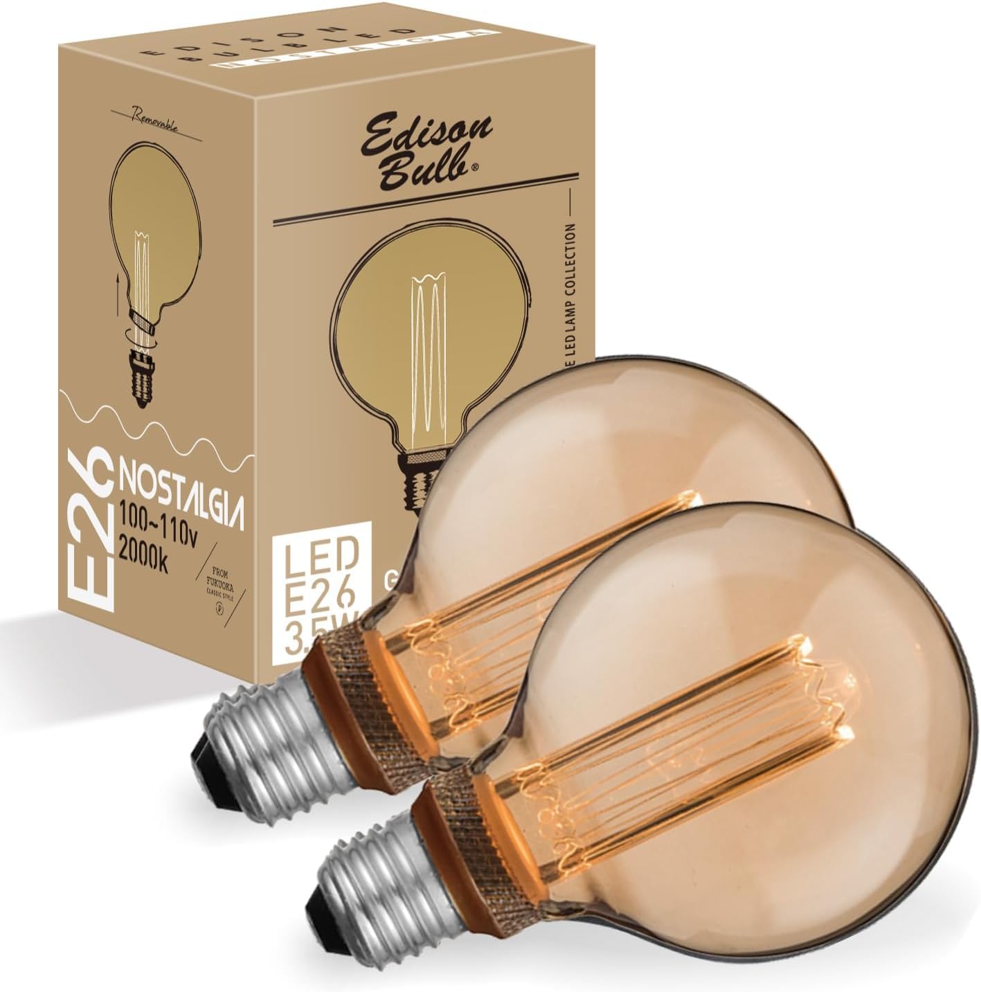 Amazon | 【2個セット】E26 エジソンバルブ LED電球 ノスタルジア