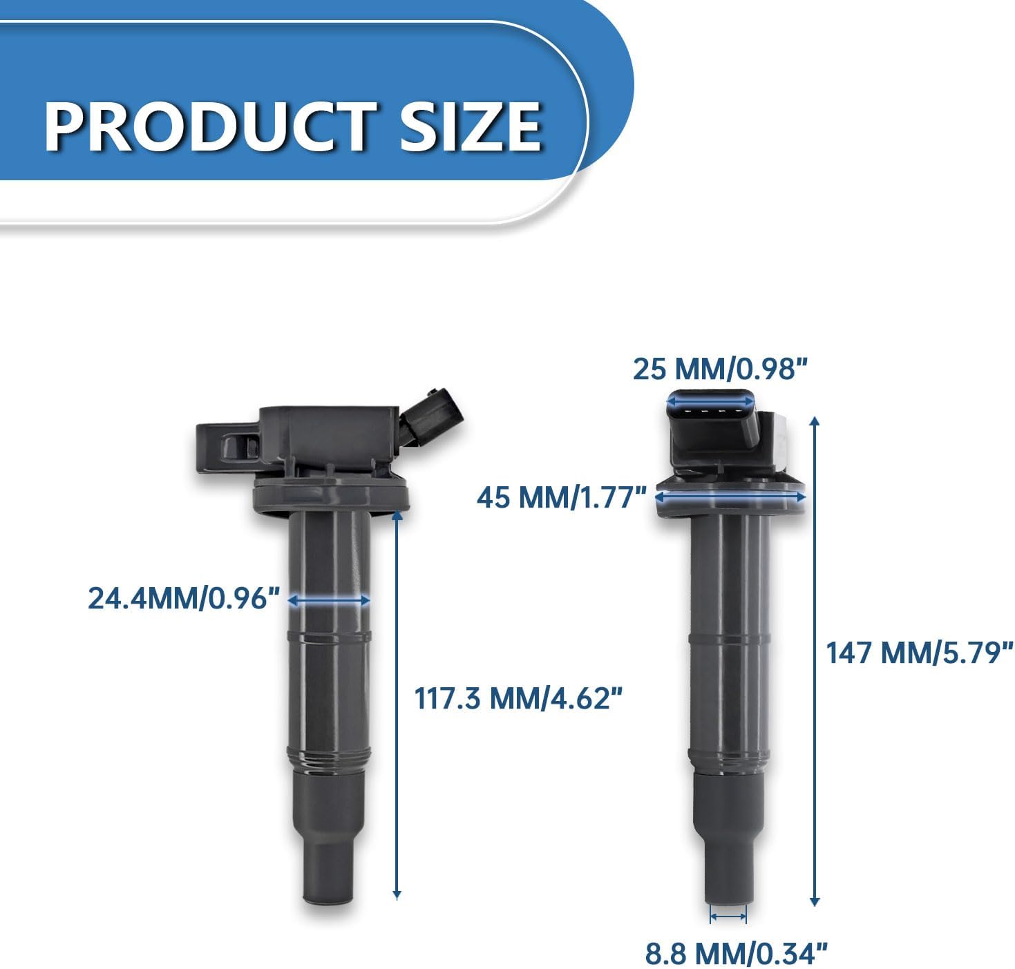 UF333 Ignition Coil Pack Compatible with 2002 2003 2004 2005 2006 2007 2008 2009 Toyota Camry Corolla RAV4 Solara Highlander Matrix, Scion xB, Pontiac Vibe 2.0L 2.4L Replace UF494 4PCS