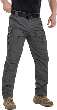 NAVEKULL Mens Tactical Pants Ripstop Waterproof Stretch Cargo Work Pants with 8 Pockets Outdoor Lightweight Hiking Pants