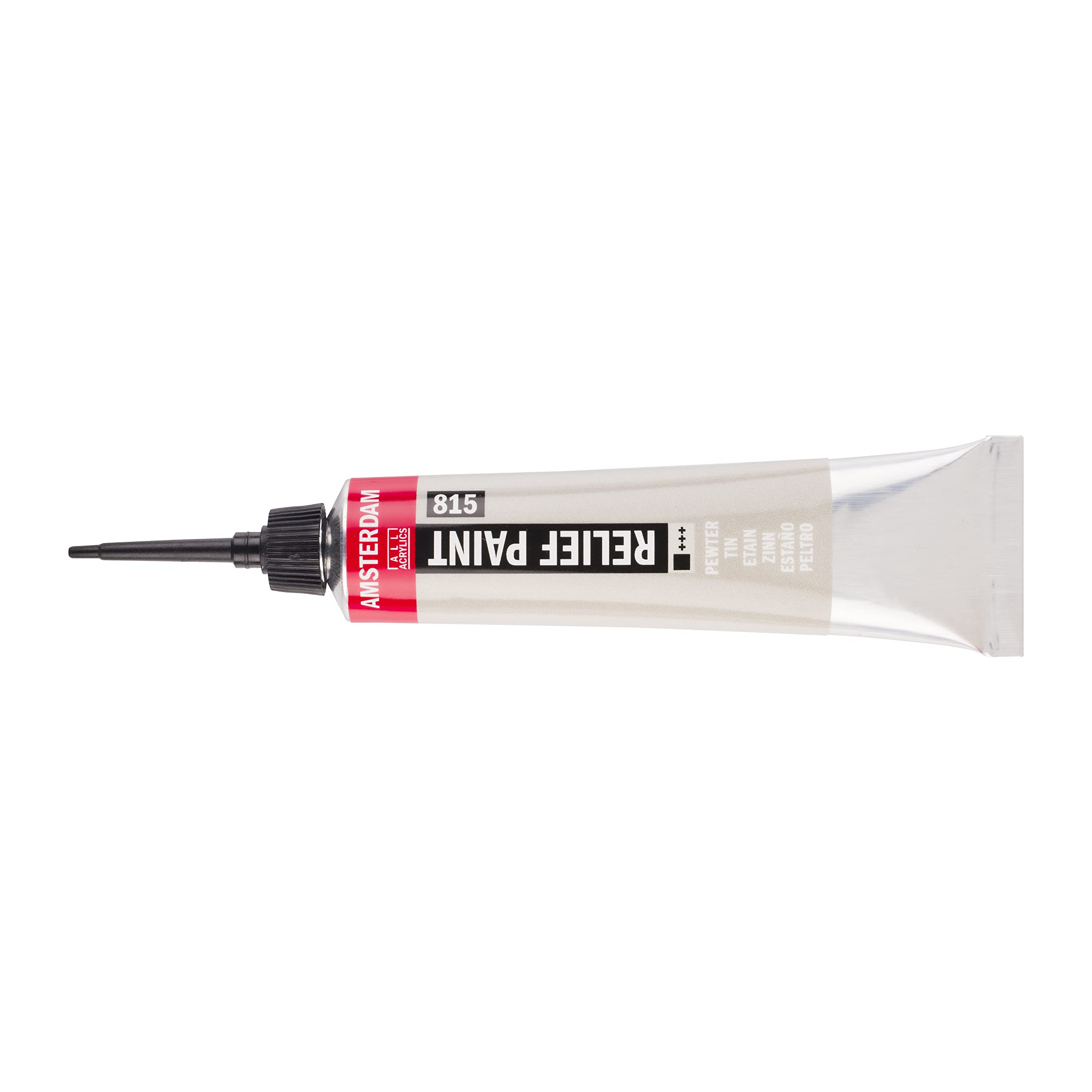 Amsterdam Pewter Relief Paint - 3D Effects Tube 20 Ml 815 - Opaque, Lightfast +++, Water-Based - Perfect For Art, Drawing, Craft