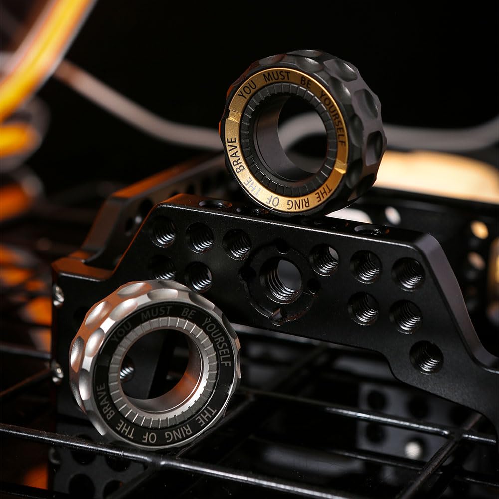 Spinner 2026 pour soulager le stress – Anneaux magnétiques avec sons rotatifs et antidérapant, jouet en acier inoxydable pour adultes, pour le travail, les études, l'attente (noir)