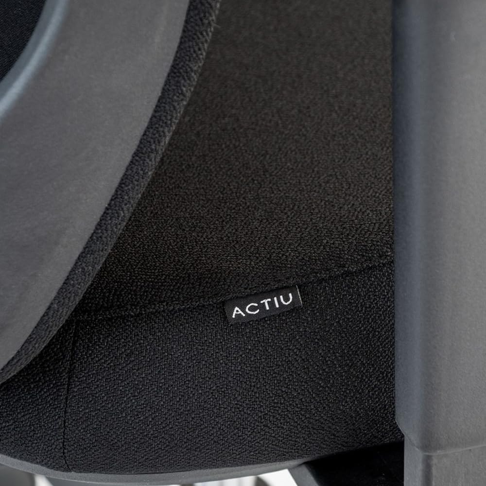Silla de Oficina Profesional Actiu Trim Carbon Black Tapizado | hasta 150 kg y Uso de hasta 24 Horas… (Brazos 3D, con Cabezal)