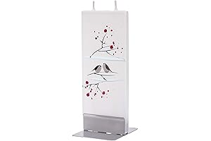 Flat Winter Birds Candle: An Exquisitely Hand-Painted Candle