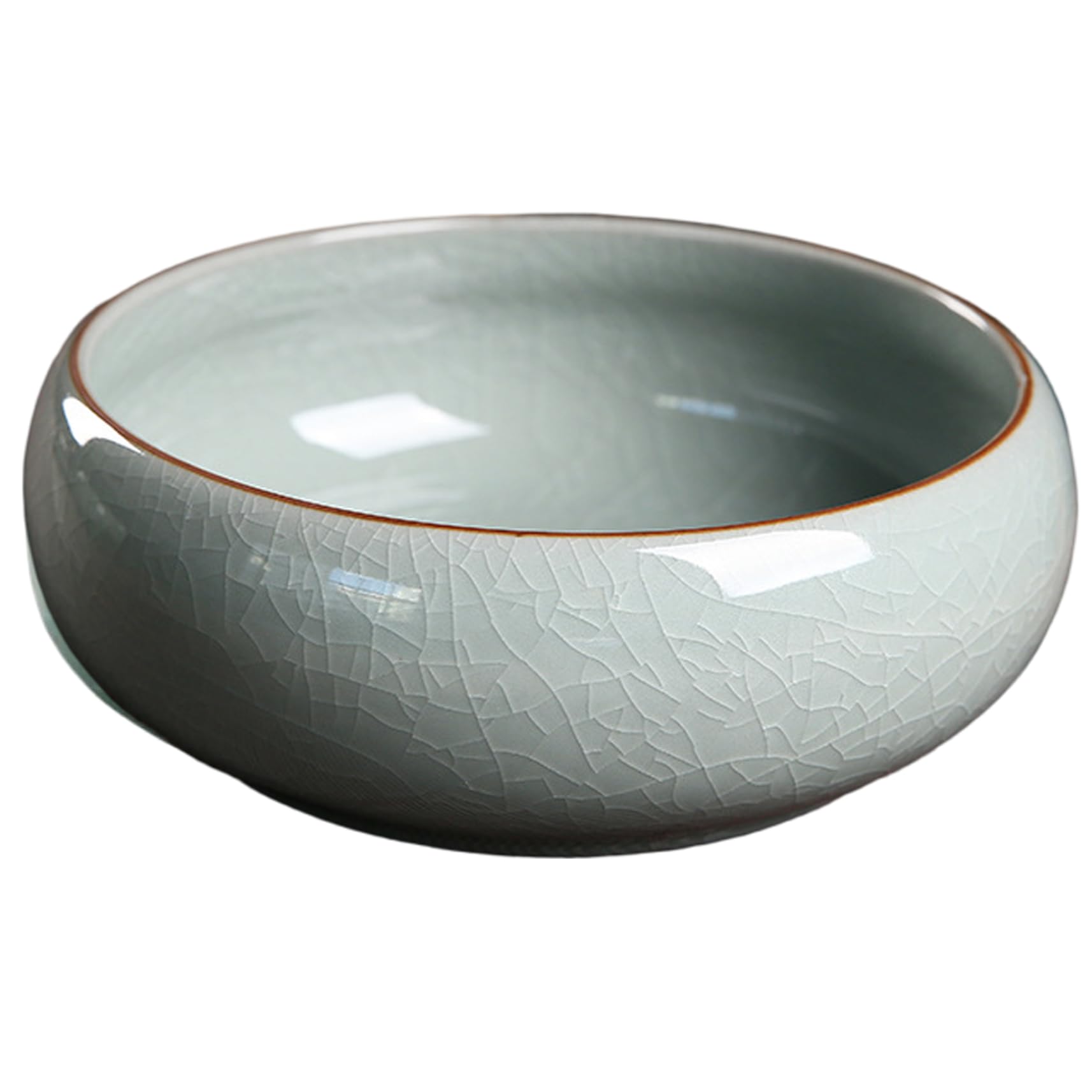 Takingup Flower Bowl, Lotus Bowl Planter Ceramic Flower without Drainage Hole Bonsai Pot for Hydroponic Plants, Water Lily, Aquatic Plants, Indoor Outdoor Garden Decor