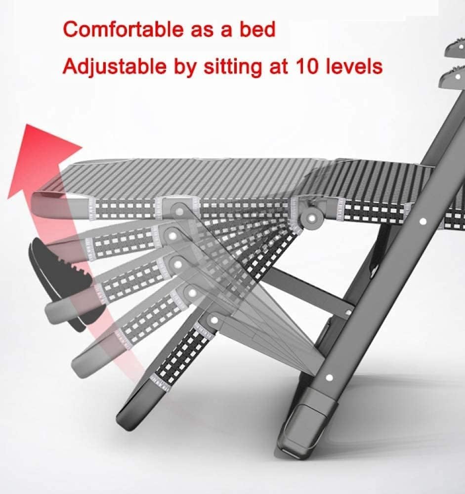 Folding Outdoor Chaise Lounge Chair,with Pillow Gravity Adjustable Reclining Deck - for Office Pool(D)