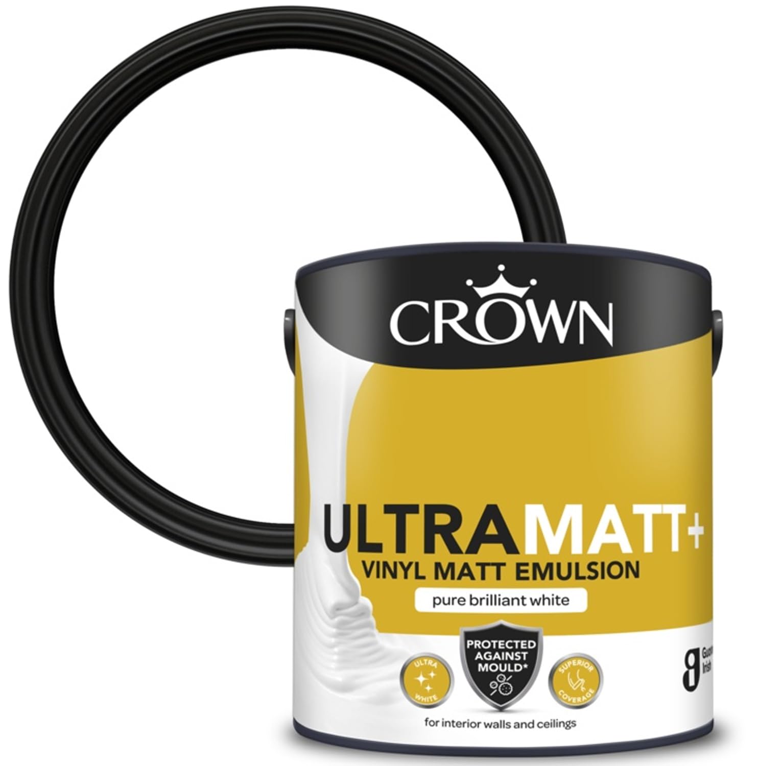 AXpower Inspirational Technology Empowering People Ultramatt+ Plus Walls & Ceilings Matt Emulsion Paint Pure Brilliant White 2.5L | Smooth Finish, Easy to Apply, High Coverage Interior Wall Paint