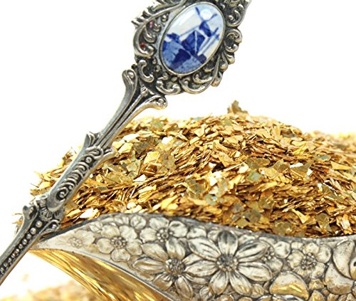 Meyer Imports Crushed Glass Glitter for Arts and Crafts - Broken Glass German Glitter for Resin Craft Art/Tumblers/Nail Art/DIY Jewelry Making Decoration - 1 OZ Jar - Gold