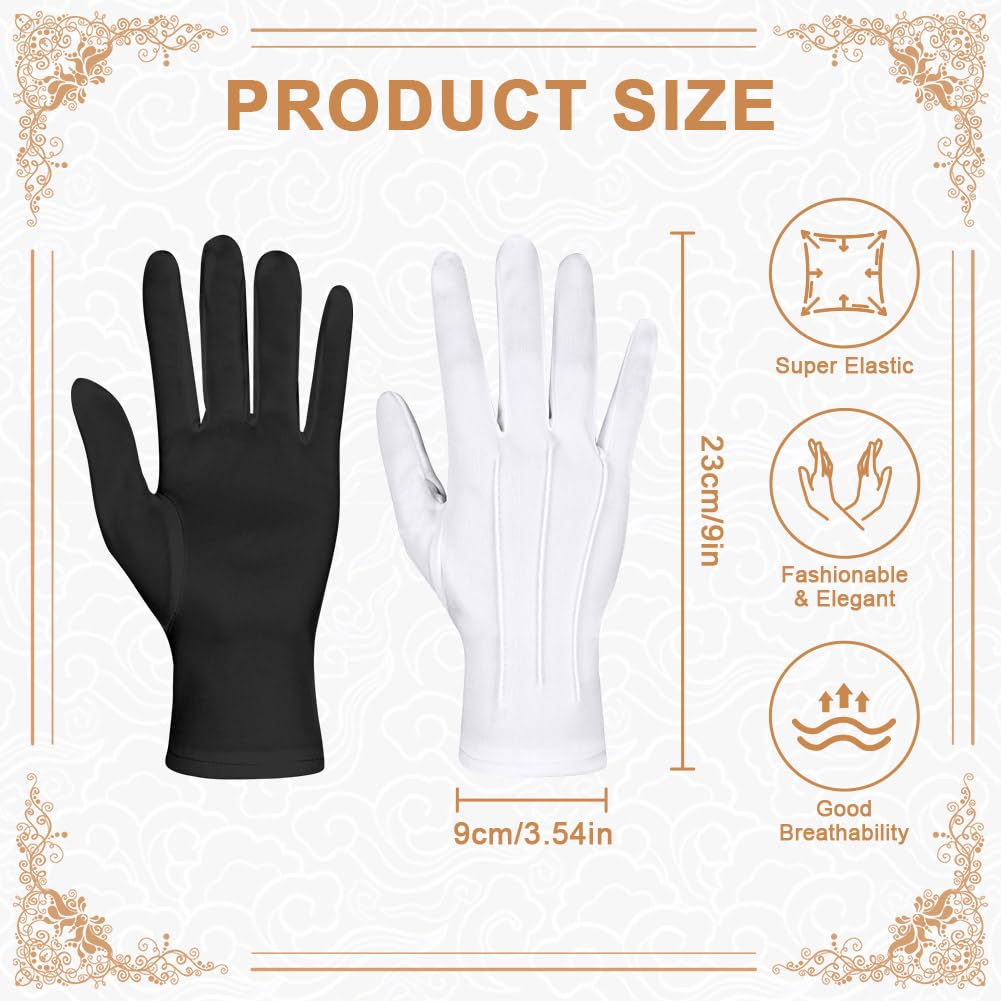 Aomig Short White Gloves White Gloves for Men & Women - Image 2