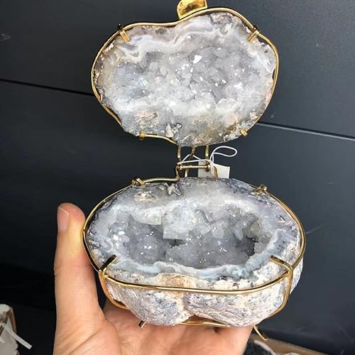 Miniatura 3 de UTHTY Cristal natural, 1 unidad de 19.75-21.16oz, 1 unidad de piedras naturales, ágata en racimo de cuarzo, caja de almacenamiento para collares,