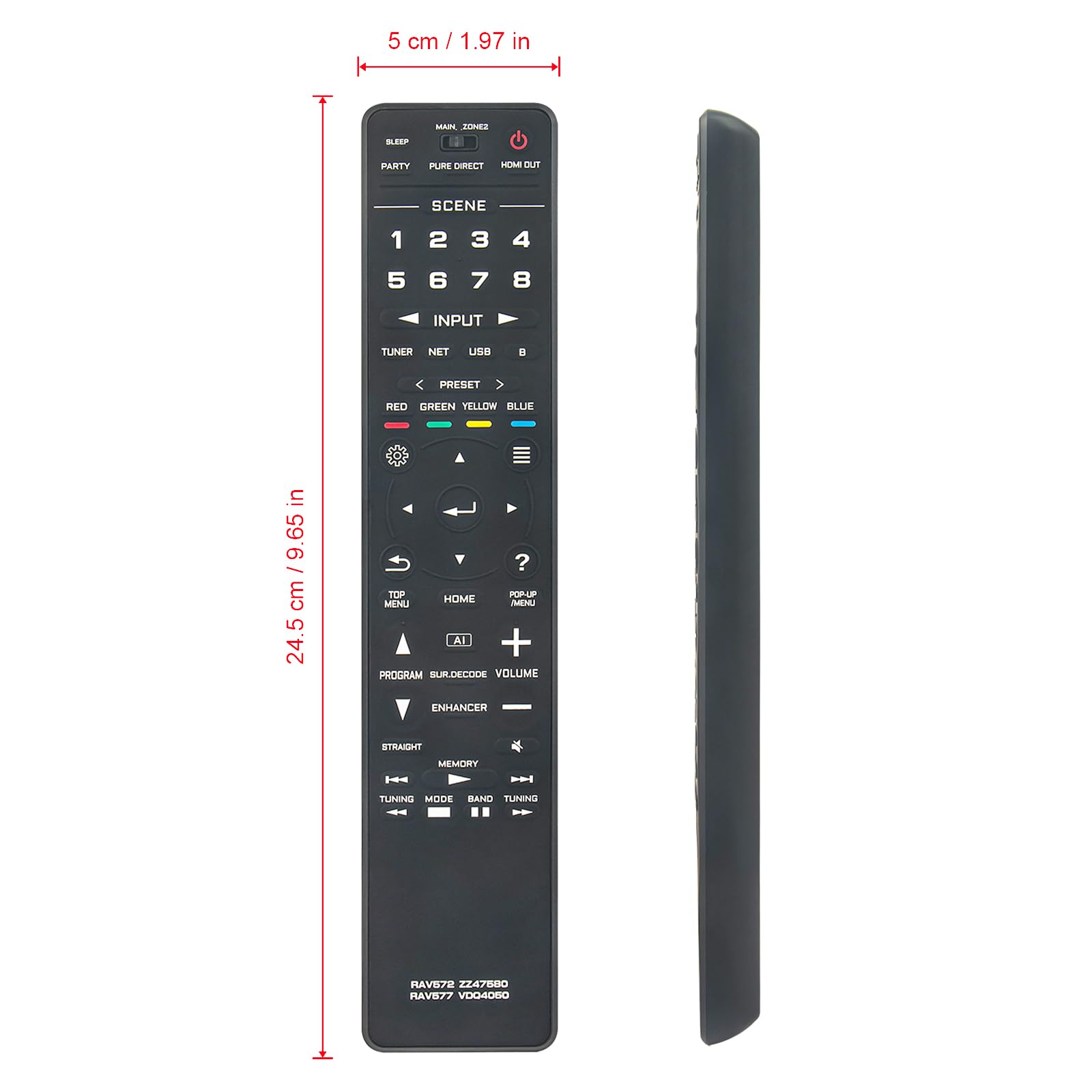 Amazon | PERFASCIN RAV572 ZZ47580 RAV577 VDQ4050 交換用リモコン