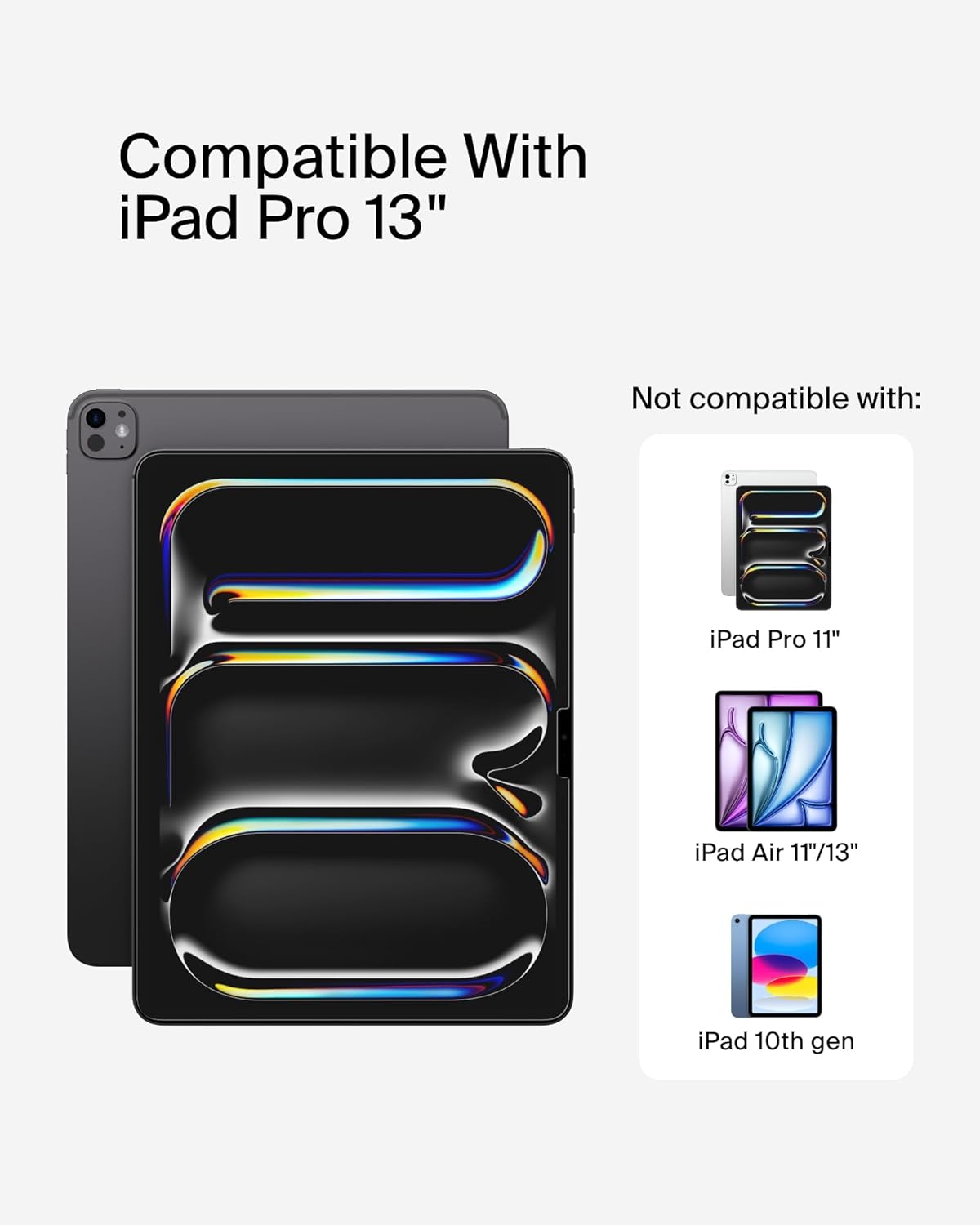 Belkin ScreenForce TemperedGlass screen protector for iPad Pro 13-inch, 9H hardness rating tempered glass, 0.33mm thin, scratch-resistant with easy installation, compatible with case and Apple Pencil