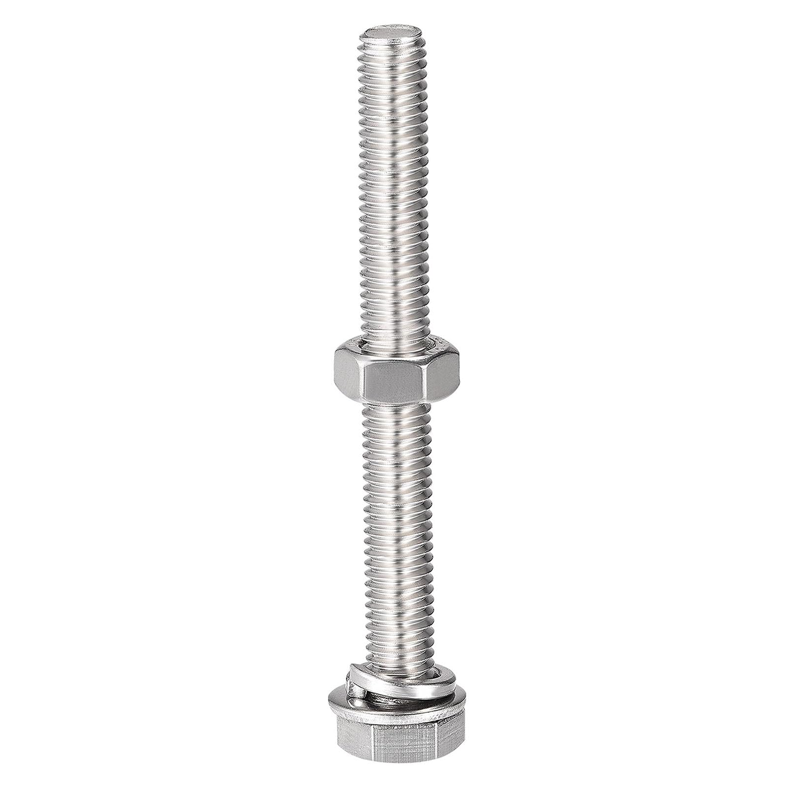 TOP-VIGOR 10Pcs M8 x 70mm Hex Head Screws Bolts, Nuts, Flat & Lock Washers Kits - Image 4