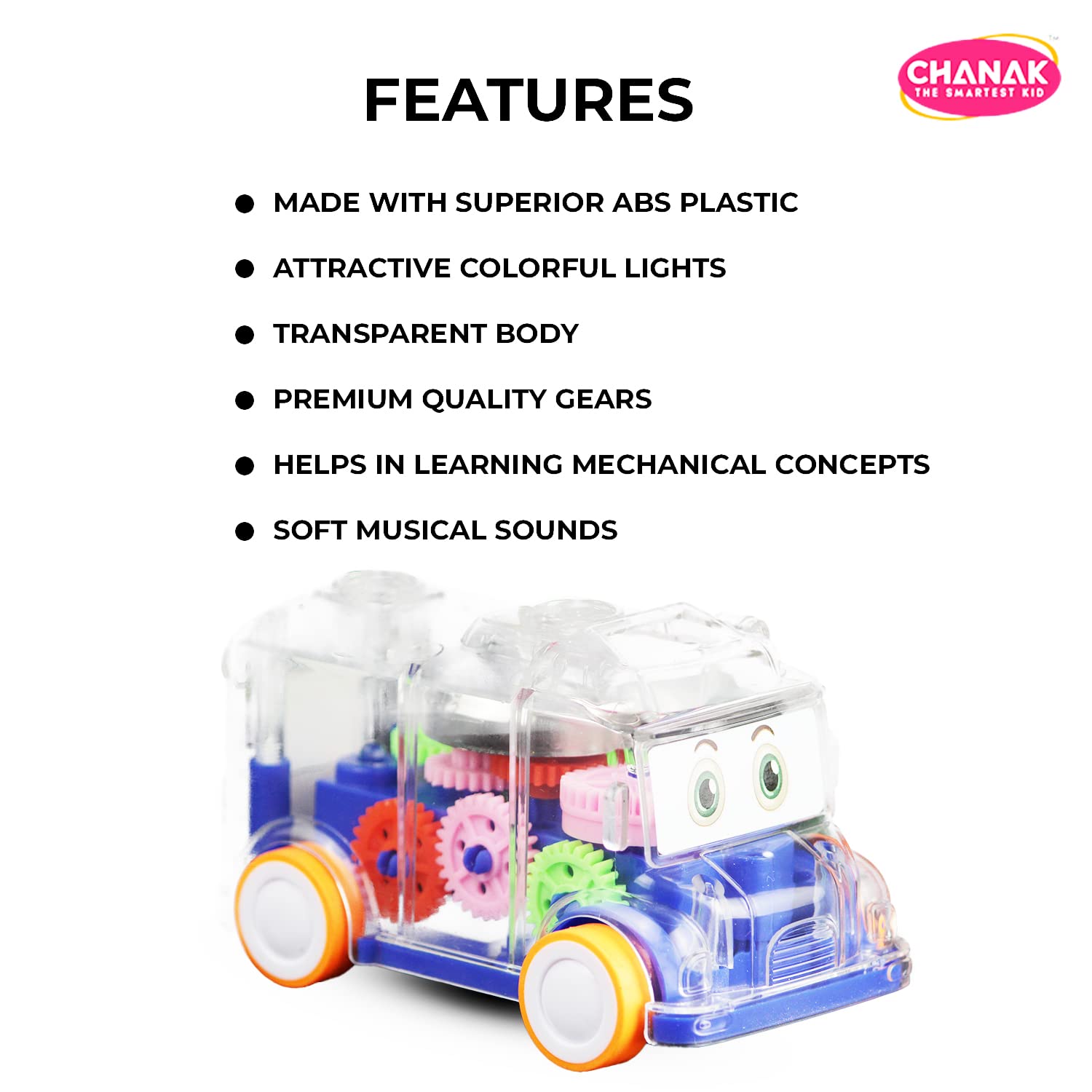 Chanak Transparent Gear Bus for Kids, Mini School Bus with Tinkling Sound and Light Toy for Kids Above 3 Years, BIS Approved (Dark Blue) - Image 8 thumbnail