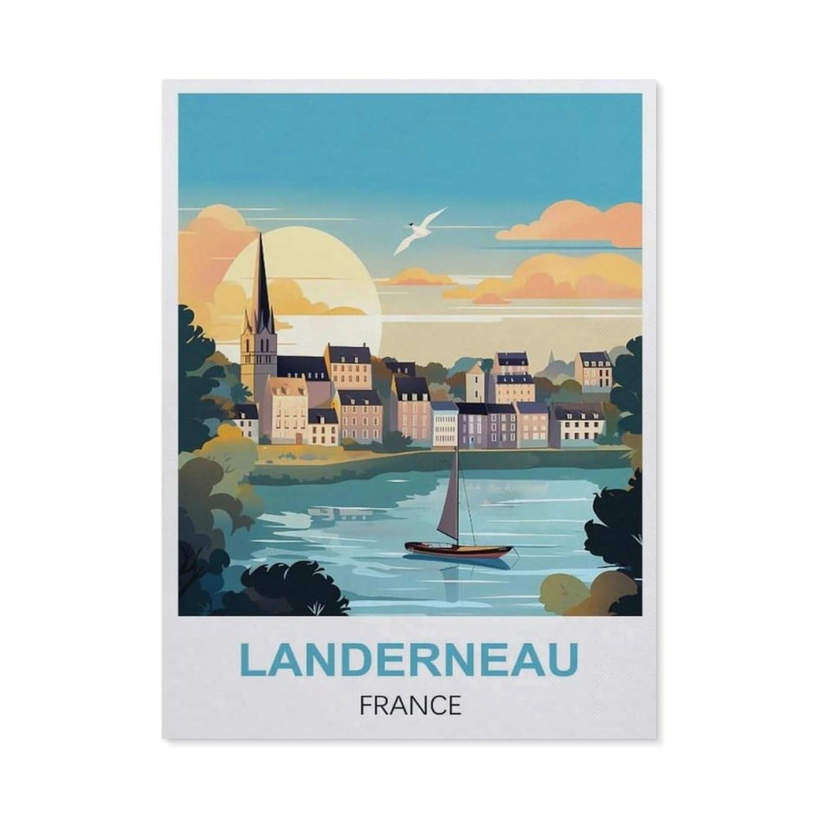Metal Signs，Landerneau France(15x30cm）
