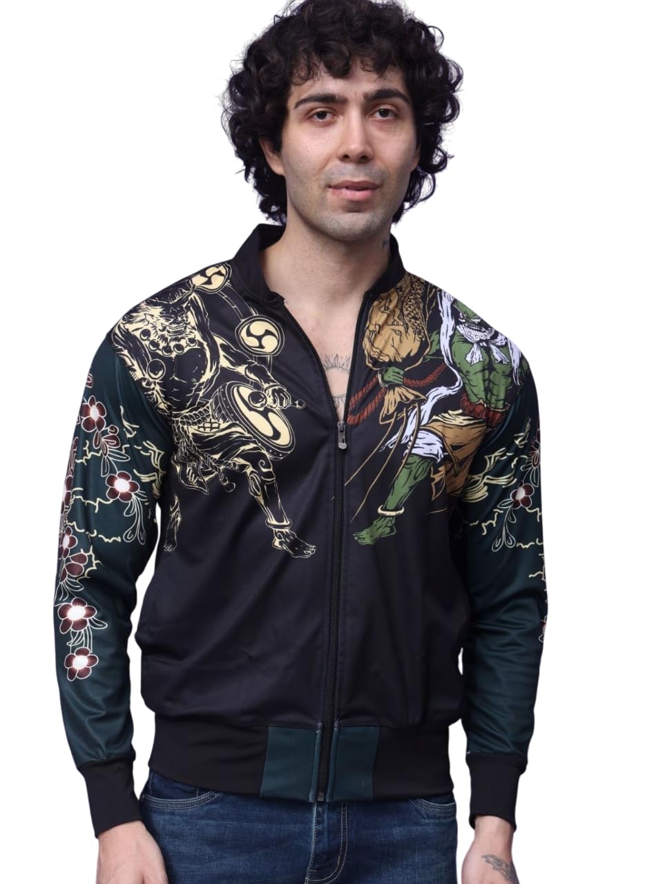Men's Polyester Printed Lycra Stretchable Long Sleeve Jacket-image-39