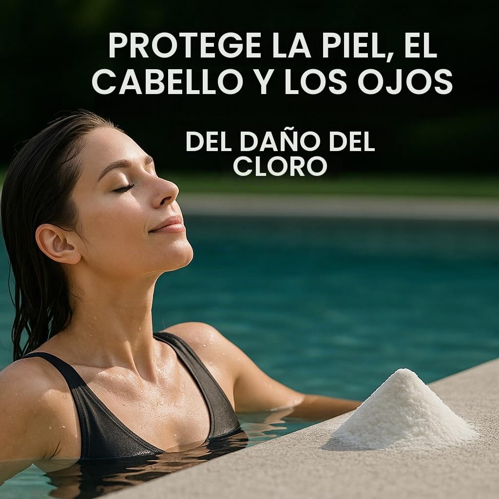 GiDeli Polvo de vitamina C, 1 kg, de alta pureza, para neutralización del cloro, para piscina, spa, jacuzzi, purificador de agua, acuario, agua de estanque