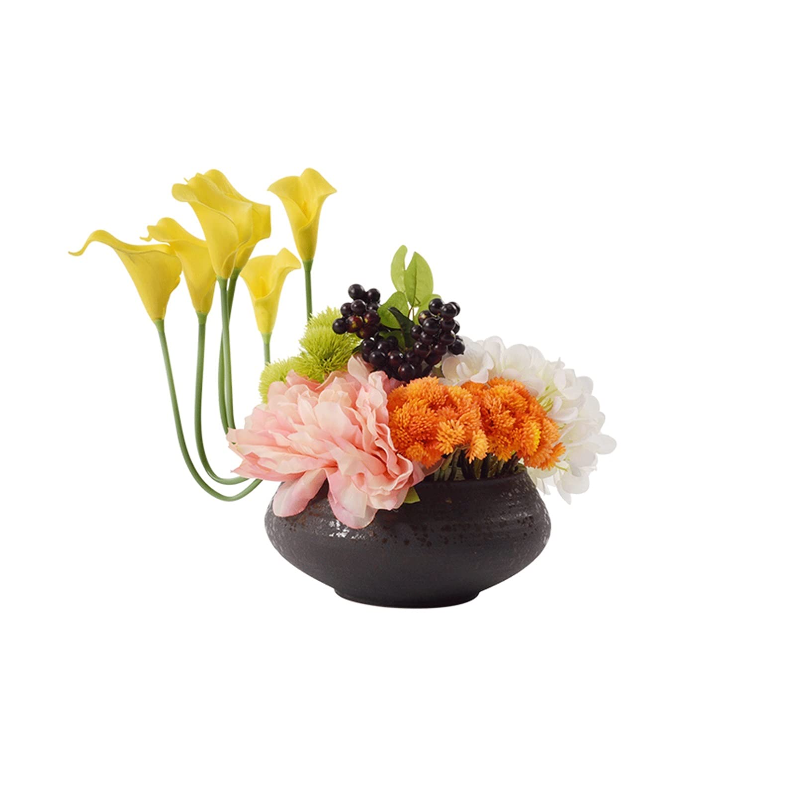 Fleurs artificielles en soie avec vase pour mariages et tables