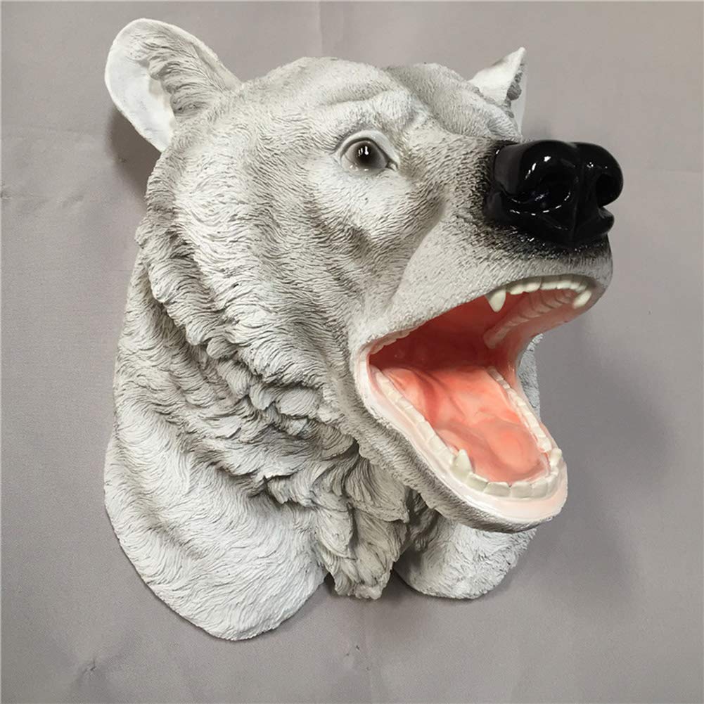 Amazon.co.jp: クマの頭の壁掛け彫刻、ヒグマの頭の像の壁掛け動物の頭