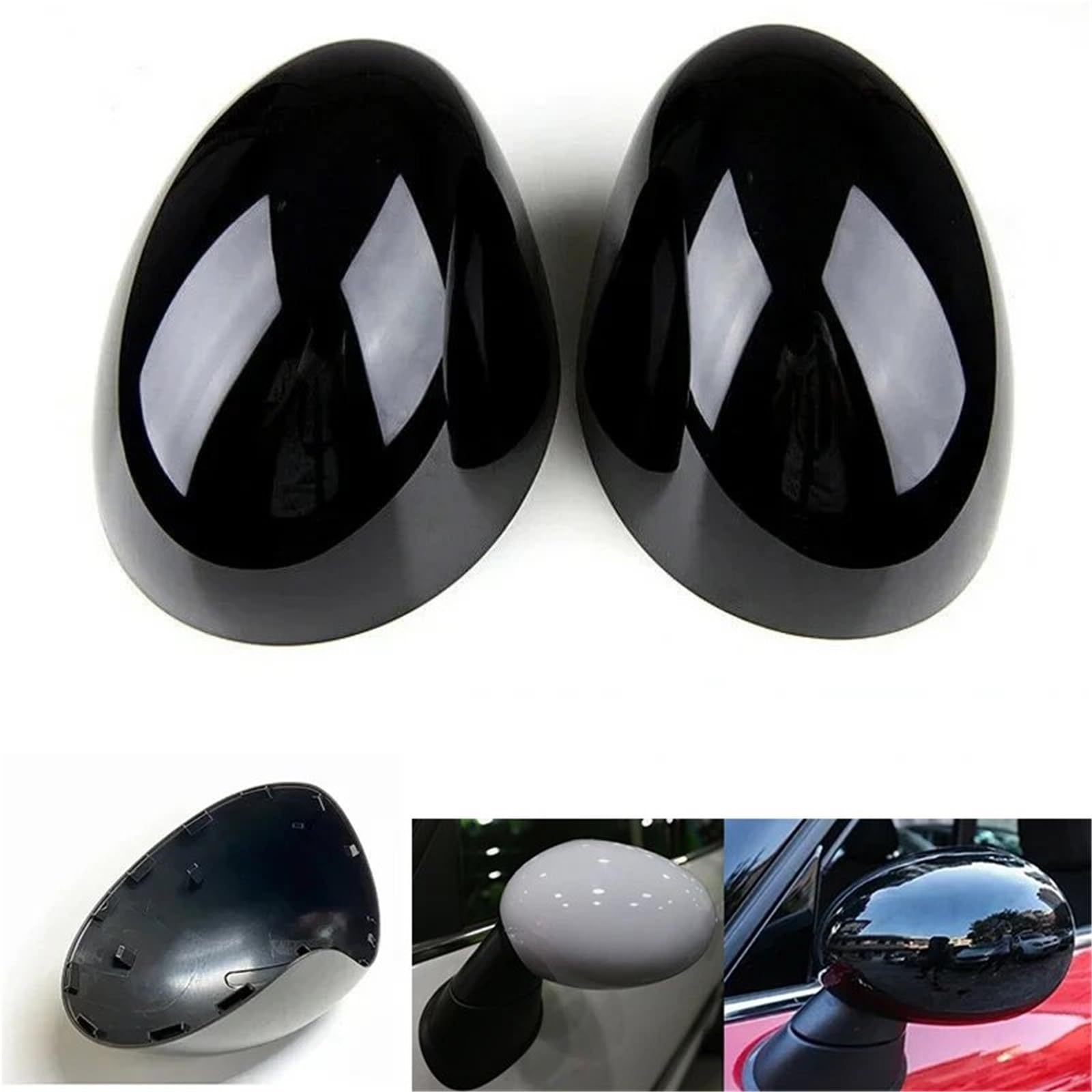 Osłona lusterka wstecznego do Mini F54 F55 F56 F57 F60 Wymiana samochodu lewe prawe lusterko wsteczne pokrywa Shell Cap obudowa 51167401231 51167401232 osłony lusterek bocznych (biała a pair)