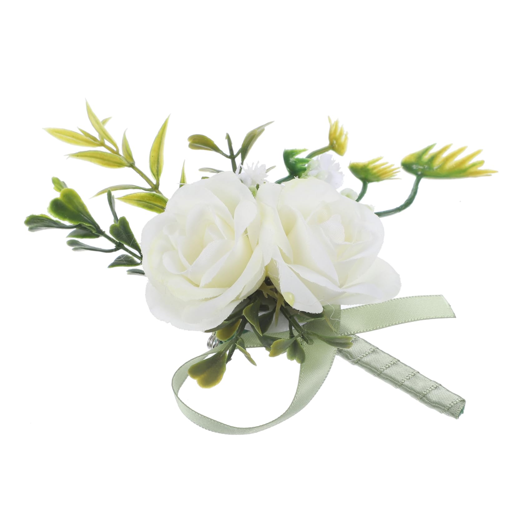 Abaodam Ramillete De Flores De Simulación Accesorio De Flores De Boda Boutonniere De Los Padrinos De Boda Ramillete De Pulsera Novia Flor Artificial Seda Departamento De Morí