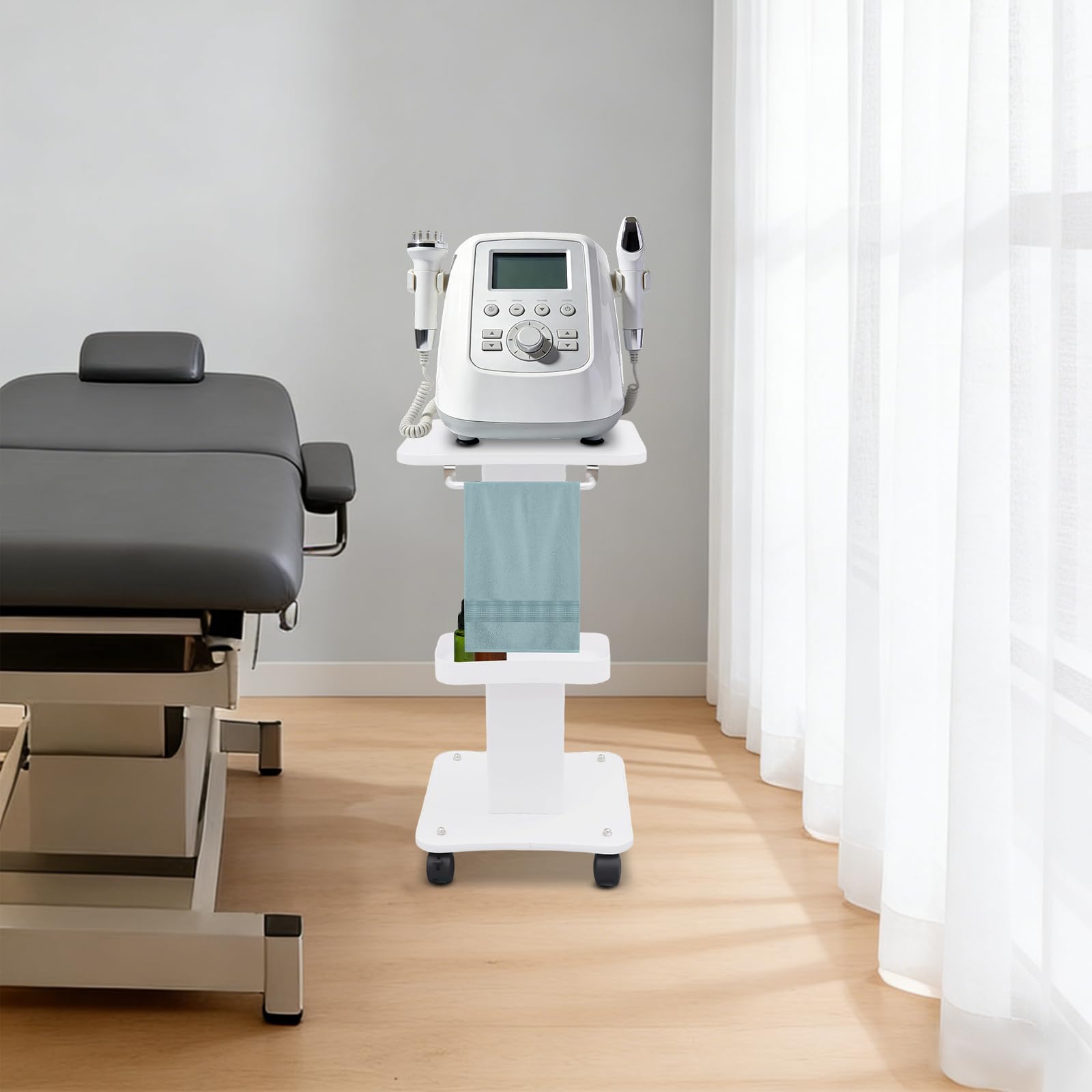 Carrito portátil de cosméticos médicos con compartimento de almacenamiento y ruedas universales, carrito de trabajo ABS para salones de belleza y peluquerías, ideal para instrumentos de belleza, 34 x