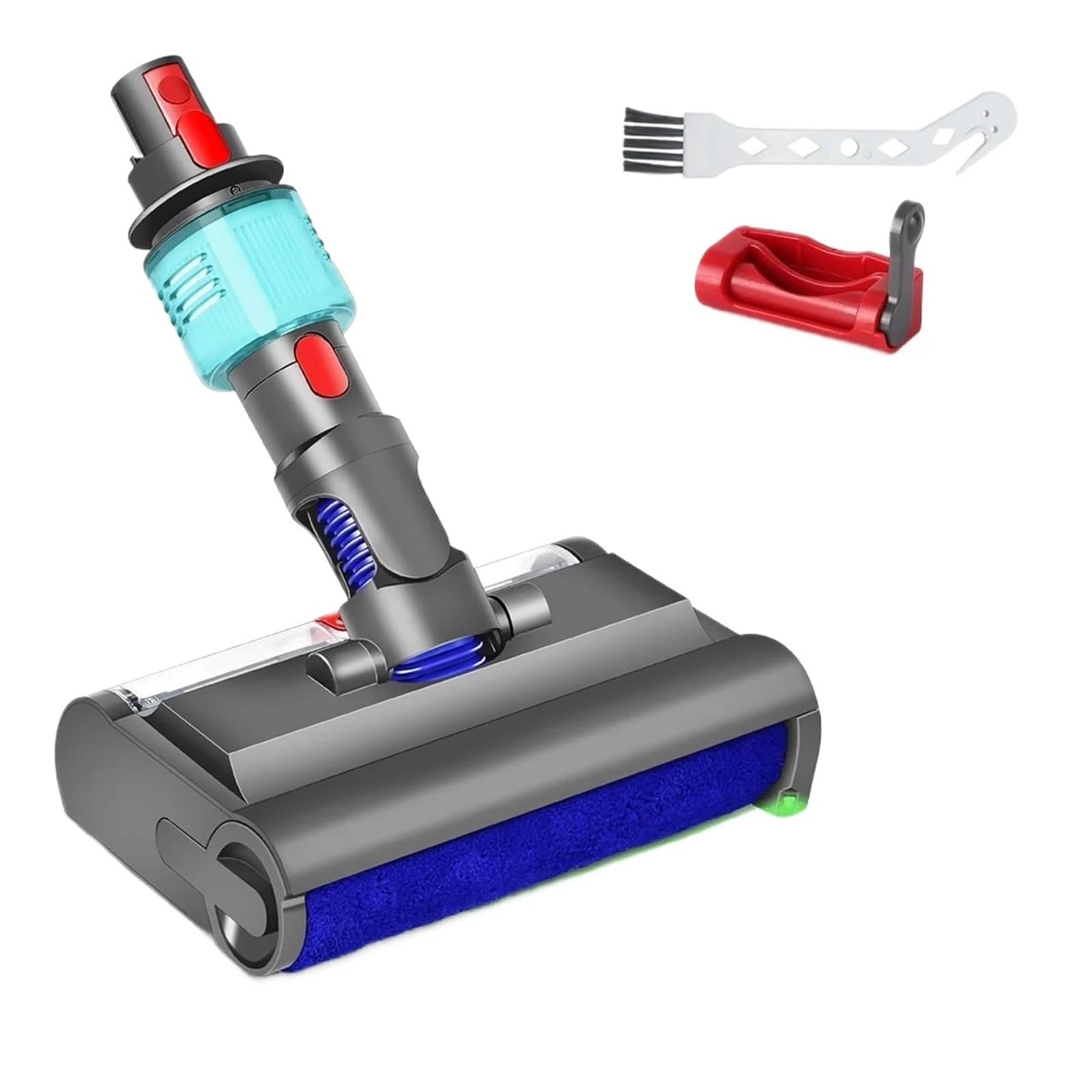 Compatible con Dyson, V7 V8 V10 V11 V15 Cabezal Limpieza Verde | V7, V8, V10, V11, V15, cabezal limpieza, luz verde, suelo duro, recogida pelo, suelta rápida, anti enredo