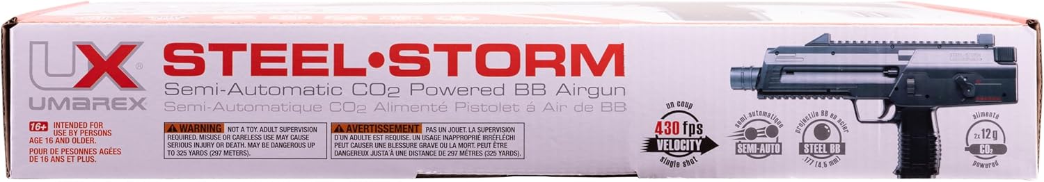 Umarex Steel-Storm .177 Caliber BB Gun Air Pistol, Black