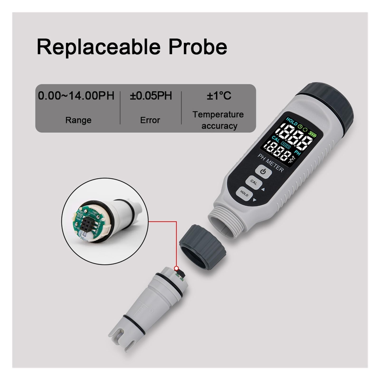 Testeur de qualité de l'eau Testeur de qualité de l'eau de Type Stylo, testeur de pH numérique Professionnel, testeur d'acidité de Piscine Rechargeable