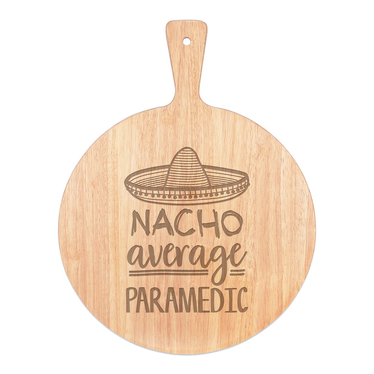 Plateau service bois nacho pizza planche ronde 45x34cm avec poignée