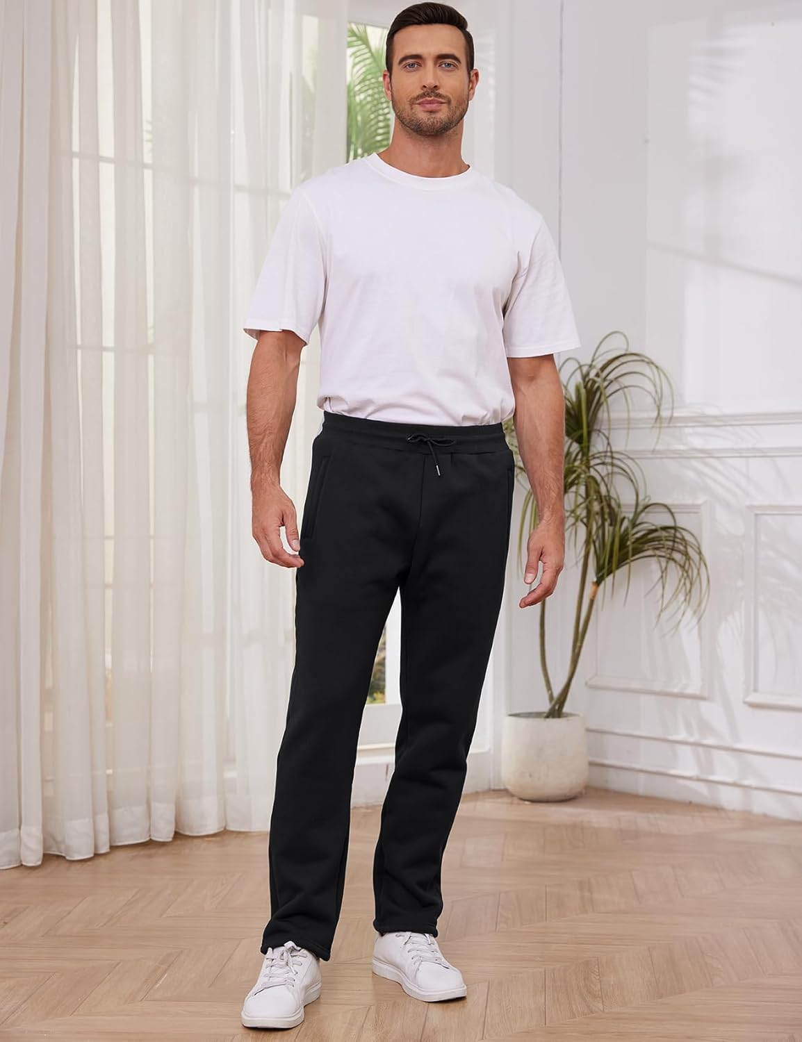 Gihuo Men's Winter Warm Fleece Pants Sherpa Fleece Lined Jogger Pants Sweatpants - Image 6