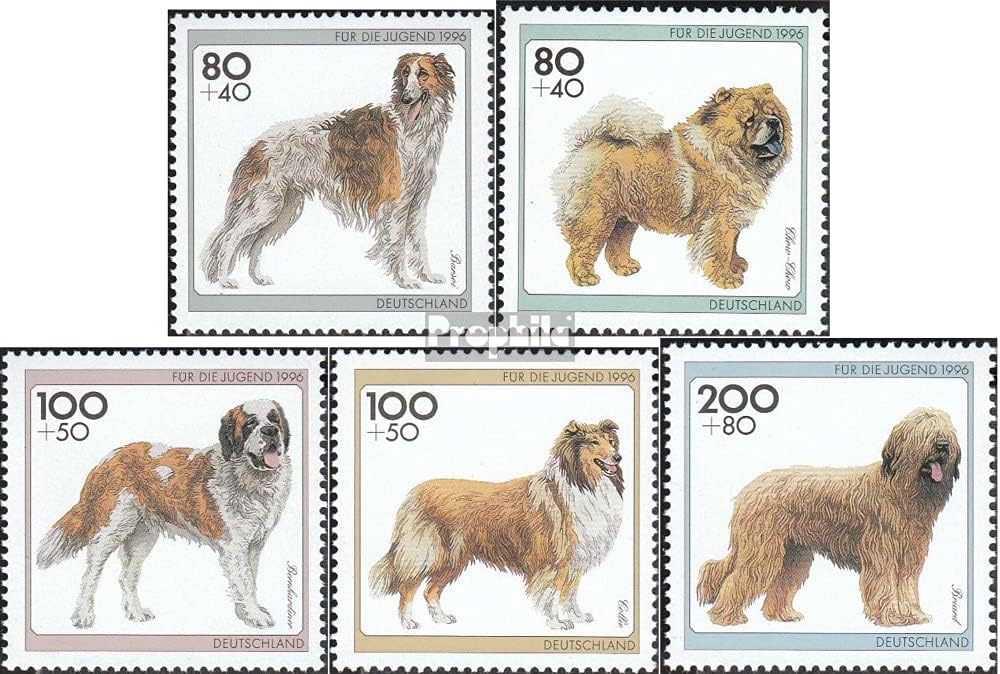 FRD (FR.Germany) 1836-1840 (Complete.Issue.) FDC 1996 Youth: Breeds (Stamps for Collectors) Dogs/Wolves/Hyenas