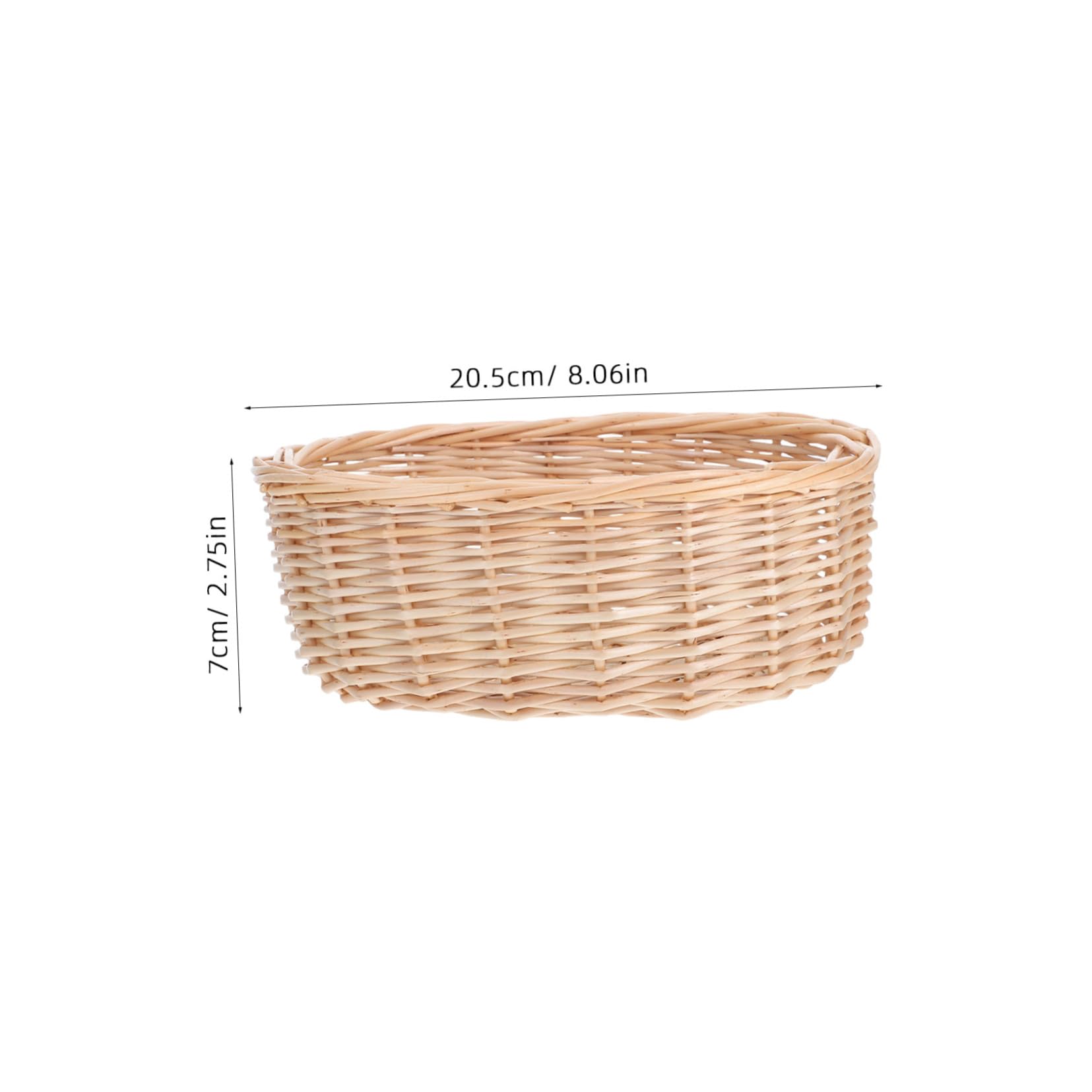 POPETPOP Woven Rattan Bread Basket Versatile Storage for Snacks Fruits Bread Lightweight Wicker Tray for Kitchen Restaurant Picnic Capacity Food Container