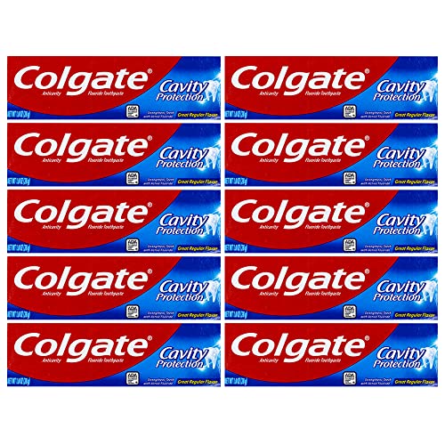 Colgate Cavity Protection Toothpaste, Creat Regular Flavor, Travel Size 1 oz (28g) - Pack of 10 - image 1